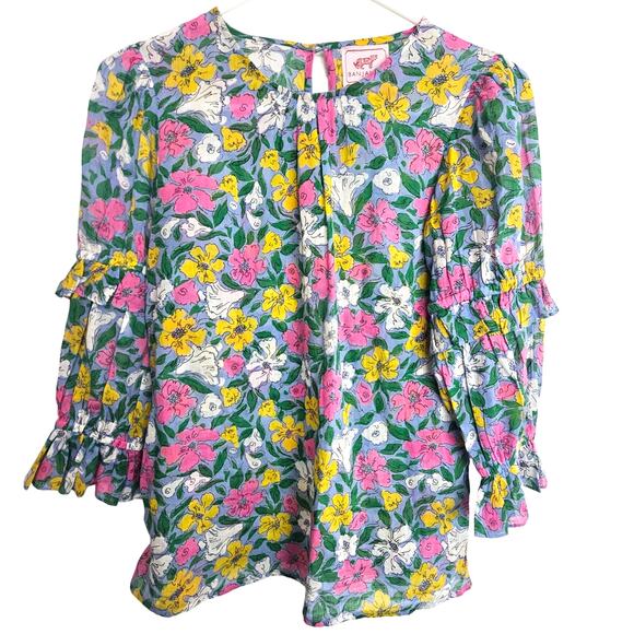 Anthropologie Banjanan Womens Floral Tunic Boho Whimsy Romantic Feminine XS - Picture 1 of 10